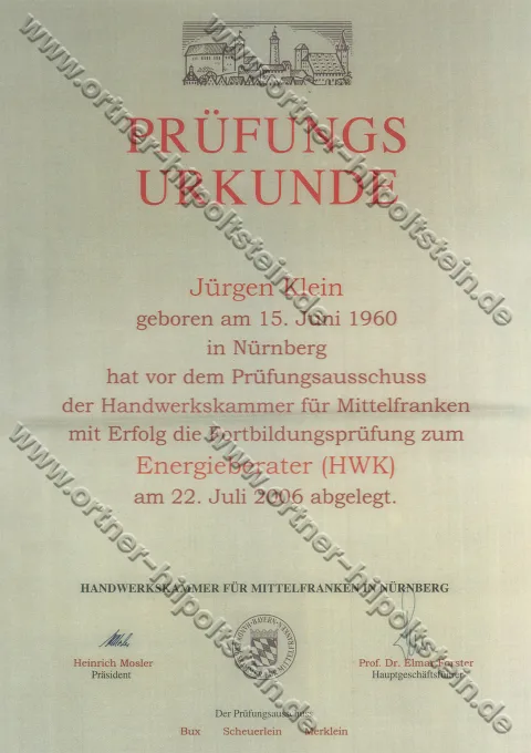 Urkunden-Scan: Energieberater (HWK) (2006)